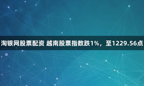淘银网股票配资 越南股票指数跌1%，至1229.56点