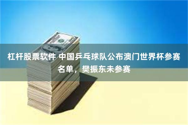 杠杆股票软件 中国乒乓球队公布澳门世界杯参赛名单，樊振东未参赛