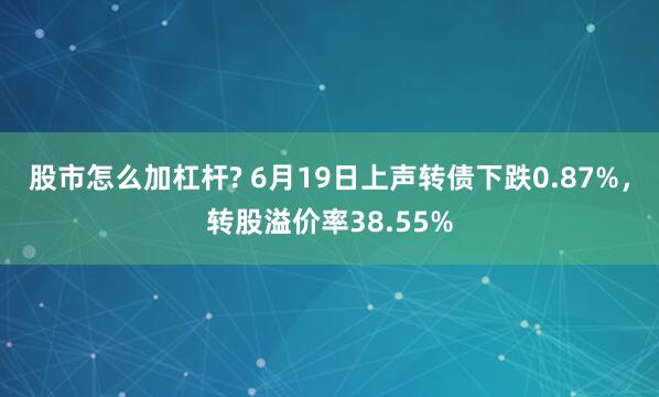 股市怎么加杠杆? 6月19日上声转债下跌0.87%，转股溢价率38.55%