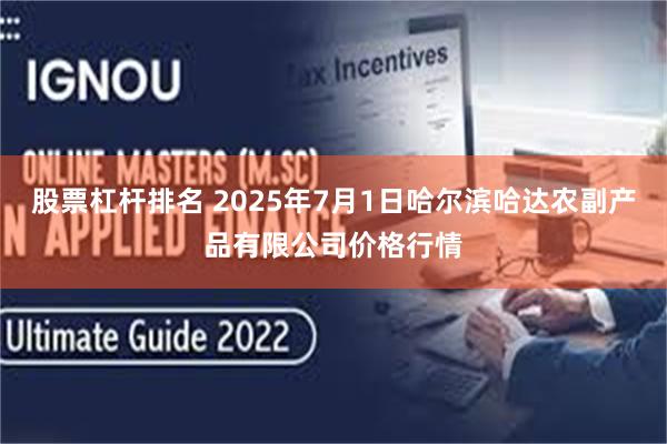 股票杠杆排名 2025年7月1日哈尔滨哈达农副产品有限公司价格行情